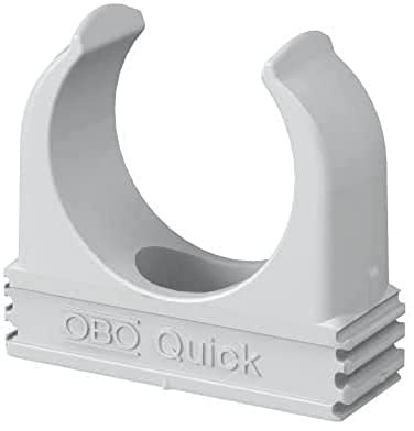 OBO Bettermann Quick-Schelle Typ 2955/M16 100 Stück | Klemmschelle, Rohrschelle, Befestigungsschalle | anreihbar | | Anreihbare Rohrschelle für M16 Metrische Rohre, Kunststoff-Befestigungsschelle zur Installation von Installationsrohren