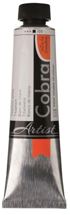 Cobra Talens wassermischbare Ölfarben, 40 ml, 105 Titanweiss