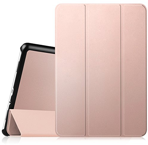 Fintie Hülle für Samsung Galaxy Tab A 9,7 Zoll T550/T555 | Ultra Schlank Schutzhülle mit Tri-Fold Ständer, Auto Schlaf/Wach Funktion, Roségold