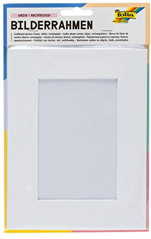 Folia Max Bringmann Kg 35187 Cadre Photo Folie Carton Épais Décorer 16.6 x 21.6cm Plastique Blanc