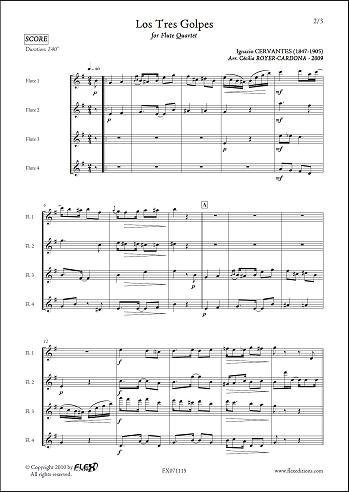CLASSICAL SHEET MUSIC - Los Tres Golpes - I. CERVANTES - Flute Quartet