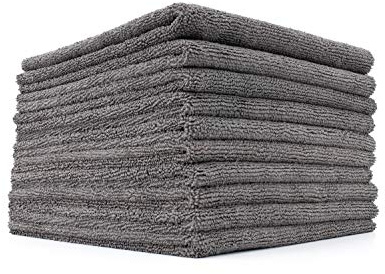 The Rag Company The Miner – Professionelle Metall-Polier- und Mikrofaser-Details, sicher auf hochwertigen Rädern und weichen Metallen, 70/30-Mischung, zweilagig, 365 g/m², 40,6 x 40,6 cm, Grau, 10