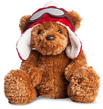 Aurora World 73886 - Wagner Bär mit Skimütze und Schutzbrille, 28 cm, rot/braun
