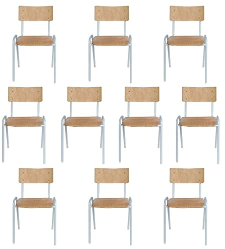 Schrank & Stuhl | 10 Stapelstühle Retrostuhl Besucherstühle Konferenzstühle Kantinenstühle