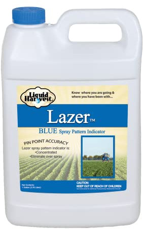 Liquid Harvest Lazer Concentrado del Chorro de pulverización indicador - 1 (128 onzas) Weed pulverización de Tinte, herbicida Tinte Azul galón