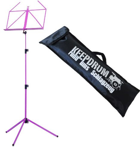 K&M 100/1 FL Flieder Notenständer Notenpult mit keepdrum Tasche Bag