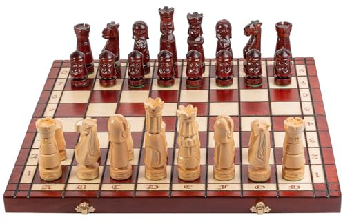 Erstaunlich, Schloss Deluxe 50cm/2,5 kg Extra große handgeschnitzte Holz Schachspiel gewichtet