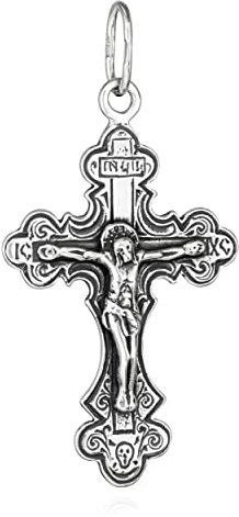 NKlaus 925er Sterlingsilber Kreuz Orthodoxe Kruzifix Anhänger Glaubenssymbol 6261 Taufe