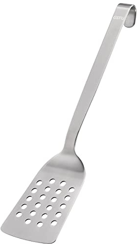 GEFU Wender BASELINE, 33 cm Pfannenwender aus Edelstahl, Küchenhelfer | Spülmaschinengeeignet, mit praktischer Öse zum Aufhängen an der Küchenreling, ideal zum Anheben und Wenden von Speisen.