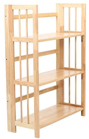 Premier Housewares 3-stöckiges Regal aus Gummibaumholz, 96 x 70 x 30 cm, zusammenklappbar