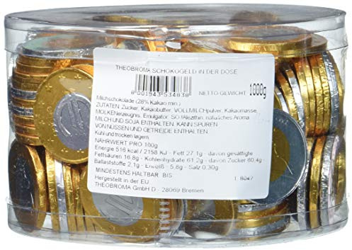 Theobroma Schokogeld 1 und 2 Euro Münzen gemischt, 1 kg