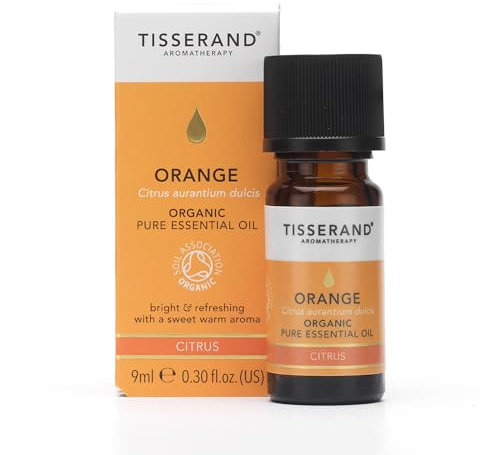 Tisserand Aromatherapy ,Orange - Organic Essential Oil ,Massage Oil, Aromatherapy Oil , Skin Oil, Oil For Diffuser ,100% Pure Essential Oil - 9ml