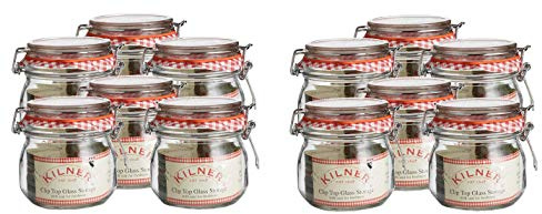 Kilner 0.5 Litre Genuine Clip Top Jar (Pack of 12)