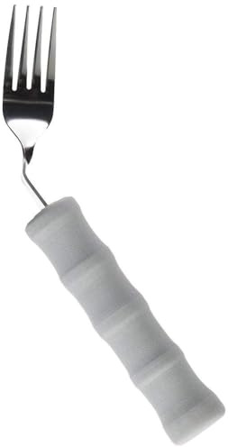 Homecraft Lightweight Foam Handled Cutlery - Angled, Fork, Left, (Eligible for VAT relief in the UK) Fork for Limited Wrist Movement, Independent Self-Feeding Utensil for Arthritis, Elderly, Disabled