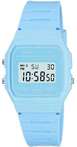 Casio Mens Watch F-91WC-2AEF Digital with Blue Resin Strap