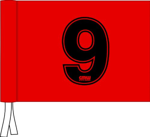 CMW Golf Flags - set of 9 - Numbered 1-9 - RED