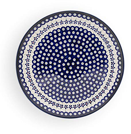 Unbekannt Original Bunzlauer flacher Teller/Pizzateller/Kuchenteller Ø 33,0 cm im Dekor 166a