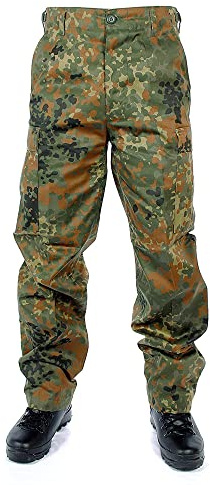 Mil-Tec, pantaloni sportivi US BDU, per il tempo libero, da pesca, da caccia, per attività all'aperto, pantaloni mimetici, taglie XS–7XL, Uomo, 11810021, flecktarn, 4XL