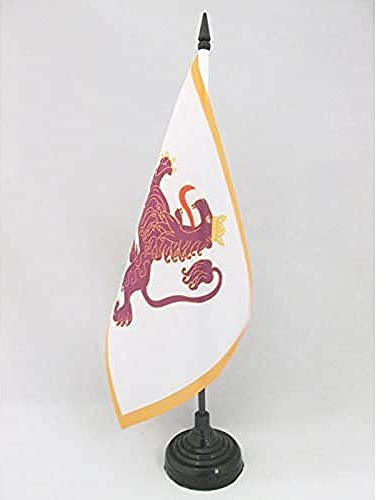 AZ FLAG Bordsflagga Kungariket León 910-1230 21x14 cm Plastfot