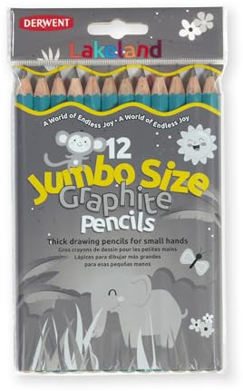 Derwent Lakeland Jumbo Drawing Pencils for Kids - Pack of 12 Graphite HB Pencils, Kids Drawing Pencils for Arts and Crafts