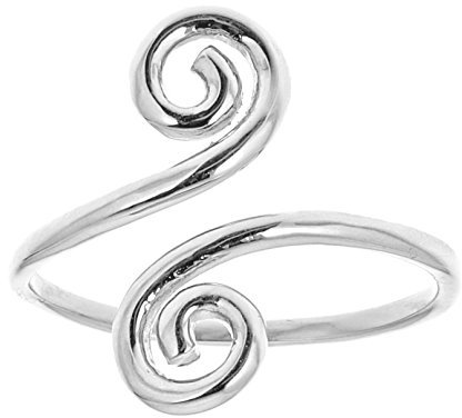 Ritastephens Verstellbarer Ring oder Zehenring aus 14 Karat massivem Gold (gelb oder weiß), Weißgold, Kein Edelstein