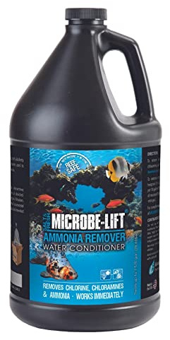 MICROBE-LIFT Ammonia Remover for Fish Tanks, Aquarium Water Conditioner for Freshwater and Saltwater, Ammonia Neutralizer and Detoxifier, Removes Chlorine and Chloramine, 1 Gallon