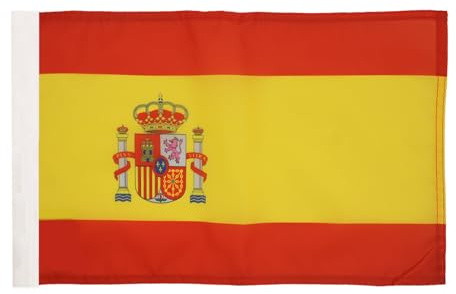 AZ FLAG Flagge Spanien 45x30 cm Fahne Spanische Polyester 100D Hohlsaum | Für innen und außen dekorative Flagge España doppelte Nähte und verstärkte Kanten mit Masttunnel 100D Polyester