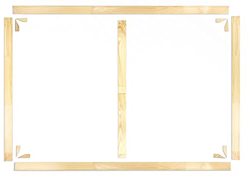 1art1 Bilderrahmen Keilrahmen Set Selbstbausatz DIY Holz Rahmen für Leinwände, Leinwand Rahmen Selbstmontage für Künstler, Fotografen, Bastler 120x80 cm