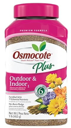 Osmocote Smart-Release Plant Food Plus Outdoor & Indoor - Granular, Continuous Release Plant Fertilizer with 11 Essential Nutrients, 1 lb.
