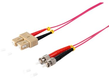 S/CONN maximum connectivity Duplex Patchkabel SC/ST 50/125µ, OM4 violett, 10m