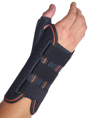 Muñequera semirrigida inmovilizadora larga con ferula de pulgar derecho. Mfp-d81 t/2