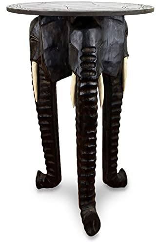 livasia Elefanten Beistelltisch, Bistrotisch aus Bali, Nachttisch, Telefontisch (Handarbeit)