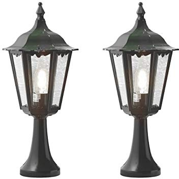 2er-Set grüne Sockelleuchten FIRENZE, E27, Aluminium, Höhe 55 cm; KONSTSMIDE 7214-600