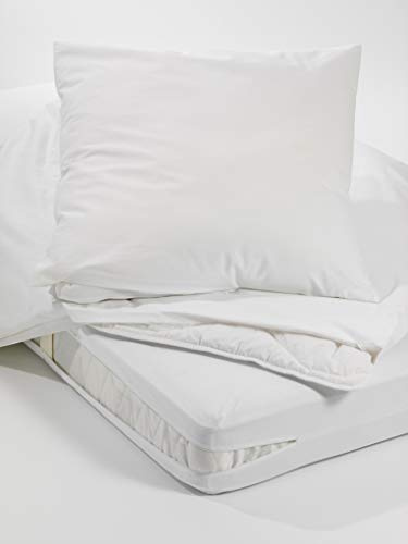 Allergiker Milben Bettwäsche Matratzenbezug, rundum 90 x 210 cm, Encasing Milbenkotdicht Höhe 20 cm, Milbenschutz für Hausstauballergiker