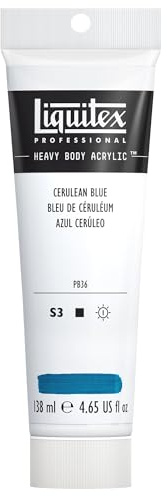 Liquitex 1047164 Professional Heavy Body Acrylfarbe in Künstlerqualität mit ausgezeichneter Lichtechtheit in buttriger Konsistenz, 138ml Tube - Cölinblau
