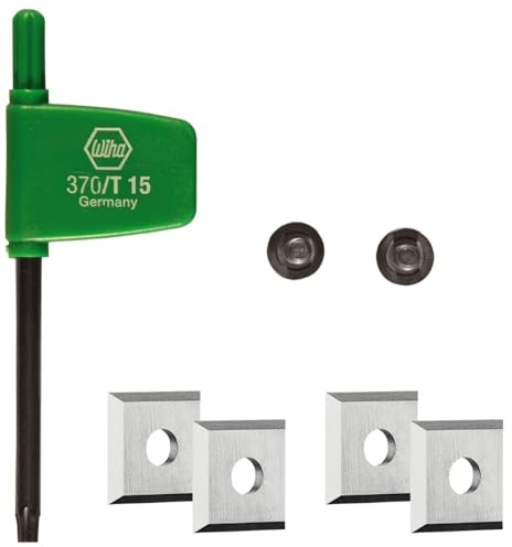 Festool Ersatzwendeplatten Nutfräser 20x12x1,5 mm, 4 Stück, 491392 | Originales Festool Zubehör – Wendeplatten für präzises Fräsen, inkl. Schrauben und Torx-Schlüssel