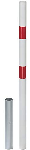 Alberts 782139 Absperrpfosten Stabo | wahlweise in verschiedenen Ausführungen | zum Einbetonieren, herausnehmbar | weiß | Pfosten-Ø 60 mm | Höhe über Boden 100 cm
