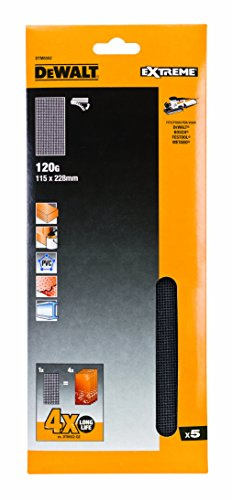 DEWALT Feuille abrasive velcro - structure en maille duree de vie extra longue 1/2 feuille abrasive grain 120 - DTM8552-QZ