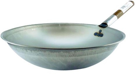 Hancock London Wok 14 (36cm) Rolled Edge Round Based Carbon Steel Wok