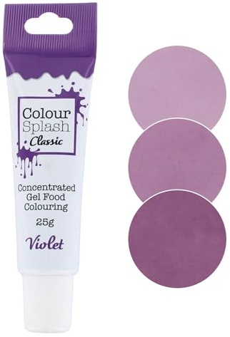 Colour Splash Food Colouring Gel | Violet | Highly Concentrated Gels, Easy To Use Squeezy Tubes, Edible Ingredients, Transform Plain Cakes Into Bright, Eye-Catching Creations - Violet 25g