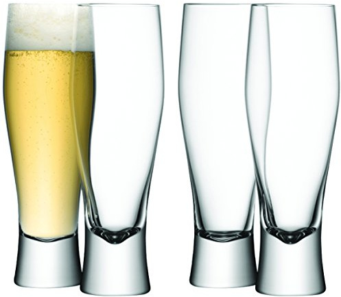 LSA Bar Lager Glass 400ml Clear | Set of 4 | Mouthblown & Handmade Glass | BR12