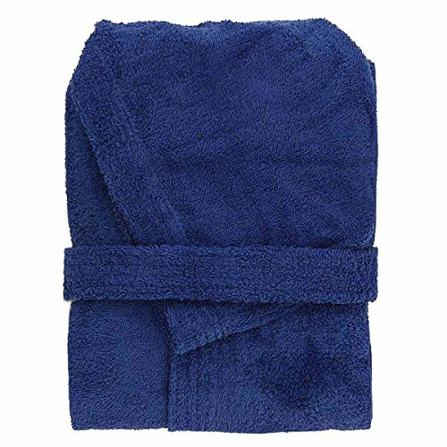 Mastro Bianco Accappatoio con Cappuccio in Spugna 100% Cotone Tinta Unita Uomo Donna Unisex (XL, Azzurro)
