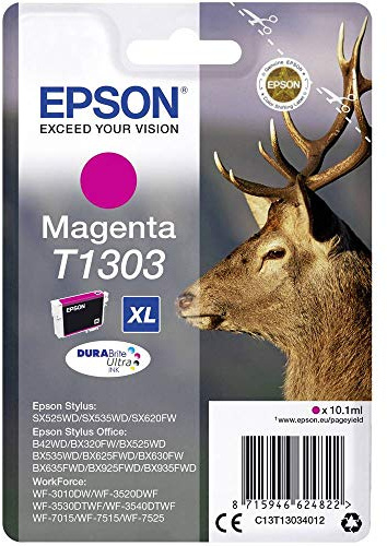 Epson Original Hirsch DURABrite T130 Einzel-Tintenpatrone Magenta– 1 x 10,1 ml – Original Epson Tintenpatronen für optimale Druckergebnisse