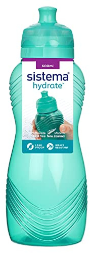 Sistema Twist 'n' Sip Squeeze Sports Water Bottle | Leakproof Water Bottle | 600 ml | BPA-Free | Assorted Colours