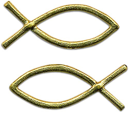 Unbekannt Wachsmotiv Christen Fisch Gold 2 Stück 40x15mm