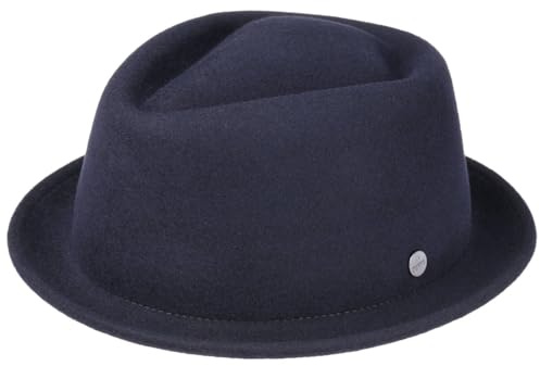 LIERYS Blank Pork Pie Filzhut packbar knautschbar wasserabweisend Damen Herren Sommer Winter