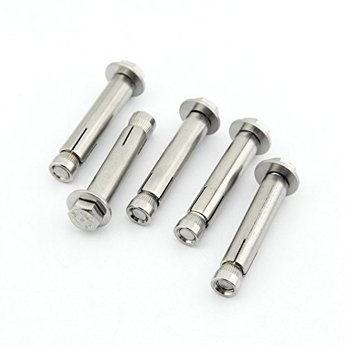 Yasorn Ankerschrauben Edelstahl M8x60mm Sechskant Dehnschraube Madenschraube Sechskant-Hüls 5Ste