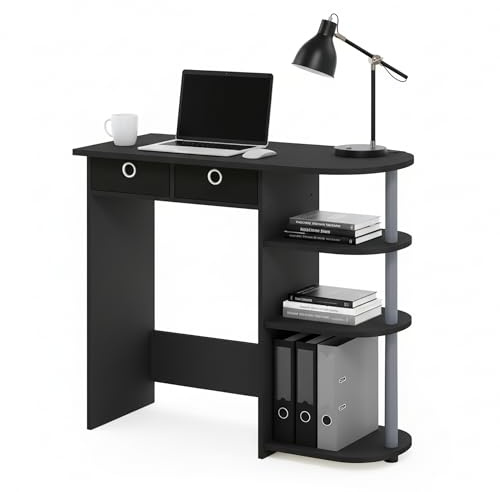 Furinno Go Green Home Laptop Notebook Computer Desk, Study Desk, Writing Desk, Black/Grey/Black, 80 (W) x 72.4 (H) x 39.6 (D) cm