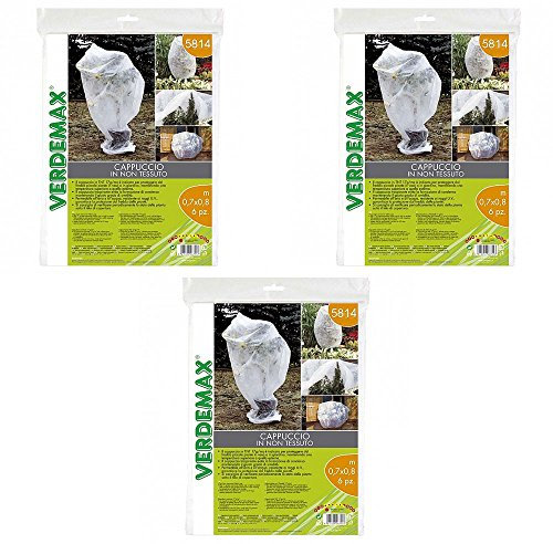 VERDEMAX Offerta 18 Cappucci di Protezione in TNT per Piante E Fiori M 0,7X0,8 Giardino