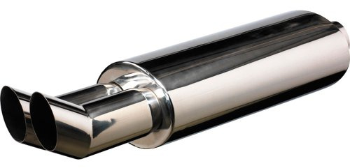 AutoStyle Edelstahl Sportauspuff universal - 2x76mm DTM